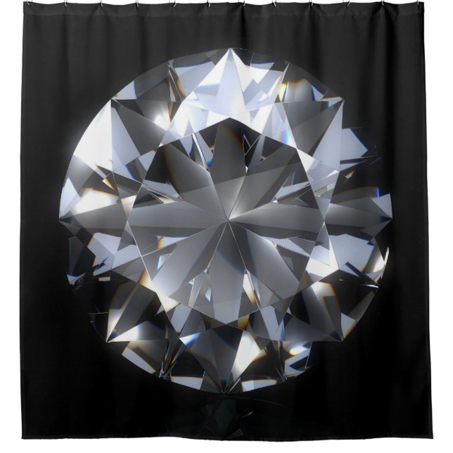 Diamantstein: schwarzer Raumfunkel. Duschvorhang (Vorderseite)