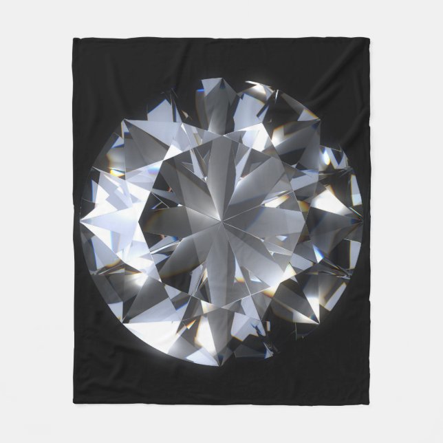 Diamantstein: schwarzer Raumfunkel. Fleecedecke (Vorderseite)