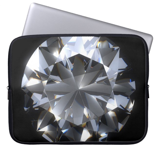 Diamantstein: schwarzer Raumfunkel. Laptopschutzhülle (Vorderseite)