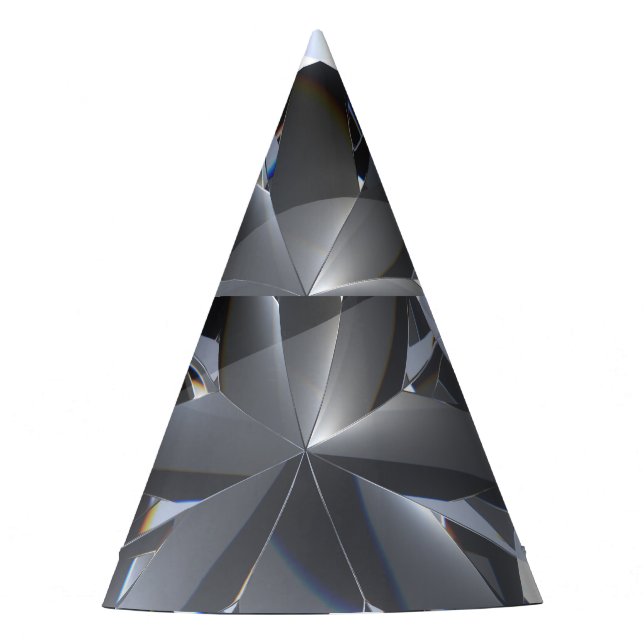Diamantstein: schwarzer Raumfunkel. Partyhütchen (Vorderseite)