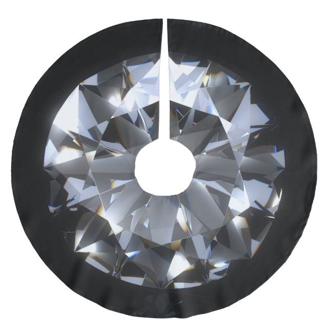 Diamantstein: schwarzer Raumfunkel. Polyester Weihnachtsbaumdecke (Vorderseite)