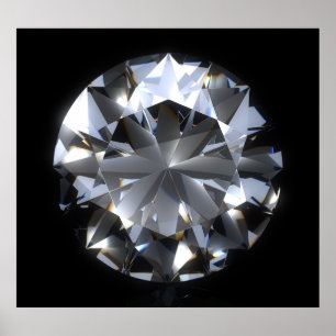 Diamantstein: schwarzer Raumfunkel. Poster