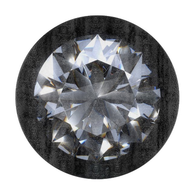 Diamantstein: schwarzer Raumfunkel. Schneidebrett (Vorderseite)