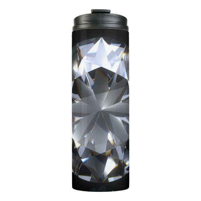 Diamantstein: schwarzer Raumfunkel. Thermosbecher (Vorderseite)