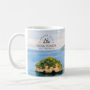 Diamantstrand Bali Aquarell Türkisblaues Meer Kaffeetasse