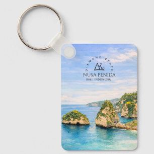 Diamantstrand Bali Aquarell Türkisblaues Meer Schlüsselanhänger