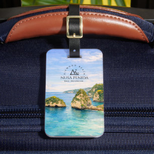 Diamantstrand Bali Aquarell Türkisfarbenes Meer Gepäckanhänger