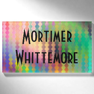 Diamantstreifen mehrfarbig II + Ihr Name Namenschild