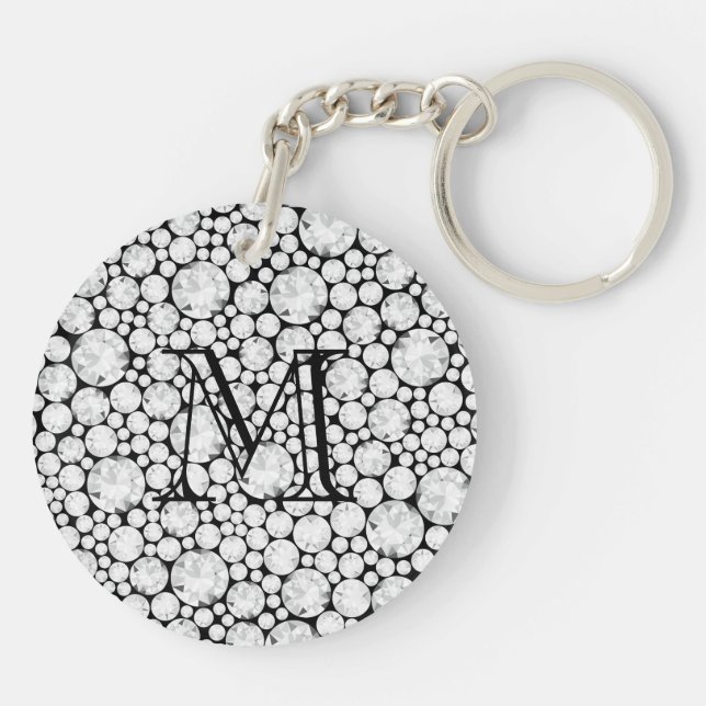 Diamètre facé Gemmes blanc gris noir monogramme (Dos)