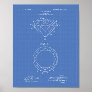 Diamond 1906 Patent Art Blueprint Poster