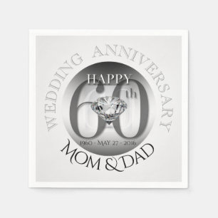 Diamond 60. Hochzeitspapier Napkins Serviette