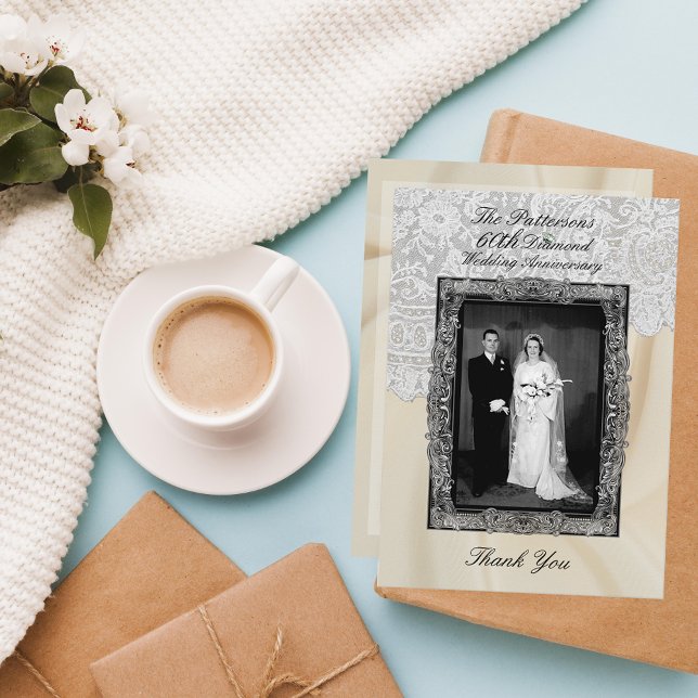 Diamond 60. Hochzeitstag Dankeskarte (Von Creator hochgeladen)