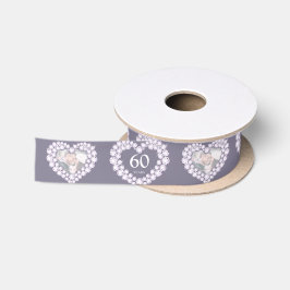 Diamond 60. Hochzeitstag Foto Herz Satinband
