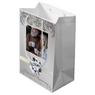 Diamond 60. Hochzeitstag Foto Liebe Mittlere Geschenktüte