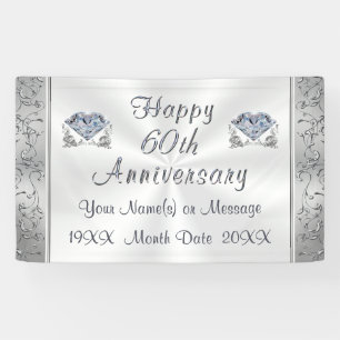 Diamond, 60-Jährige Banner, Personalisiert Banner