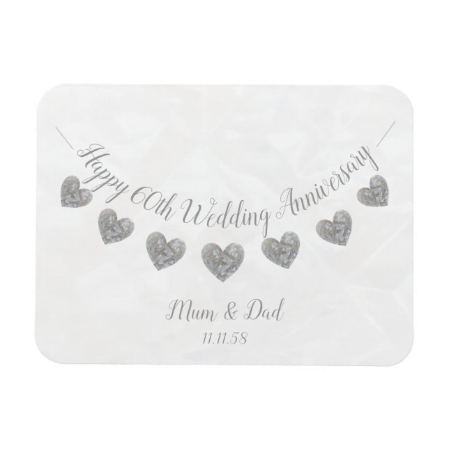 Diamond 60. Mama & Papa Hochzeitstag Magnet (Horizontal)