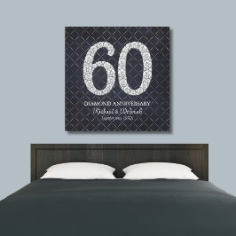 Diamond 60 th Wedding Anniversary Real Leinwanddruck
