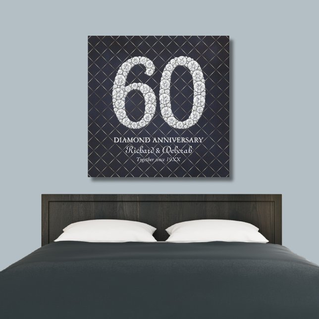 Diamond 60 th Wedding Anniversary Real Leinwanddruck (Diamond 60th Wedding Anniversary Real Canvas Print
)
