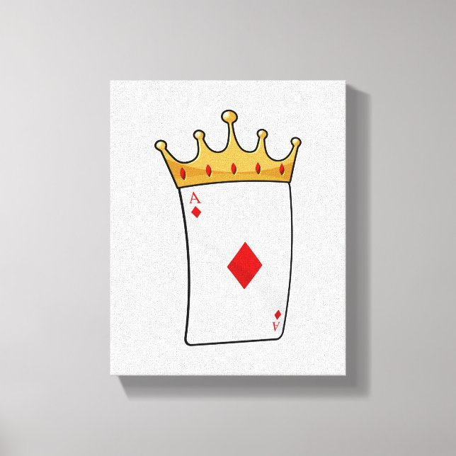 Diamond Ace mit King Crown Leinwanddruck (Vorderseite)