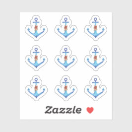 Diamond Anchor Fabulous Ocean Wedding Aufkleber