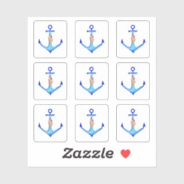 Diamond Anchor Fabulous Ocean Wedding Aufkleber
