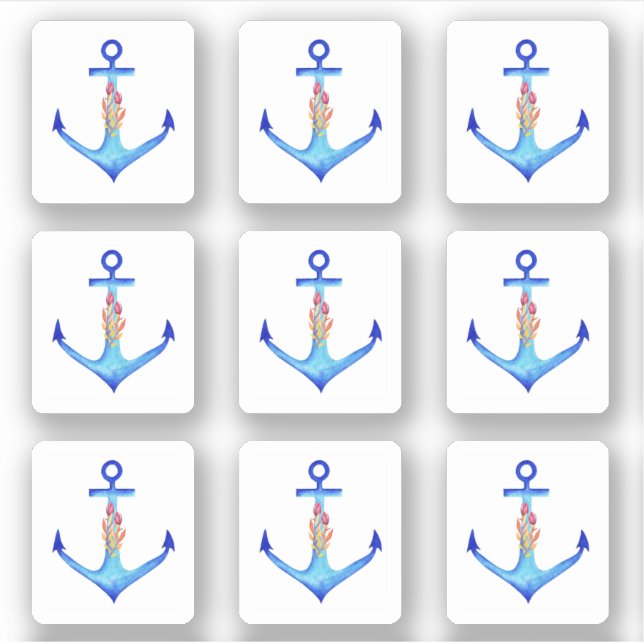 Diamond Anchor Fabulous Ocean Wedding Aufkleber (Vorderseite)