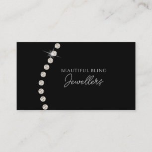 Diamond Black Bling Juwelier Store Geschenk Händle Visitenkarte