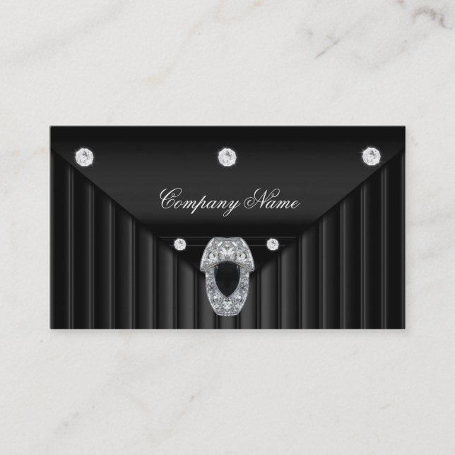 Diamond Black Metal Look Silver Visitenkarte (Vorderseite)