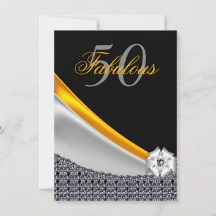 Diamond Bling Fabuleux 50 Anniversaire Invitation