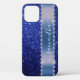 Diamond Bling Glitzer Calligraphy Name Navy Blue Case-Mate iPhone Hülle (Back)