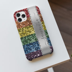 Diamond Bling Glitzer Kalligraphie Name Rainbow Case-Mate iPhone Hülle