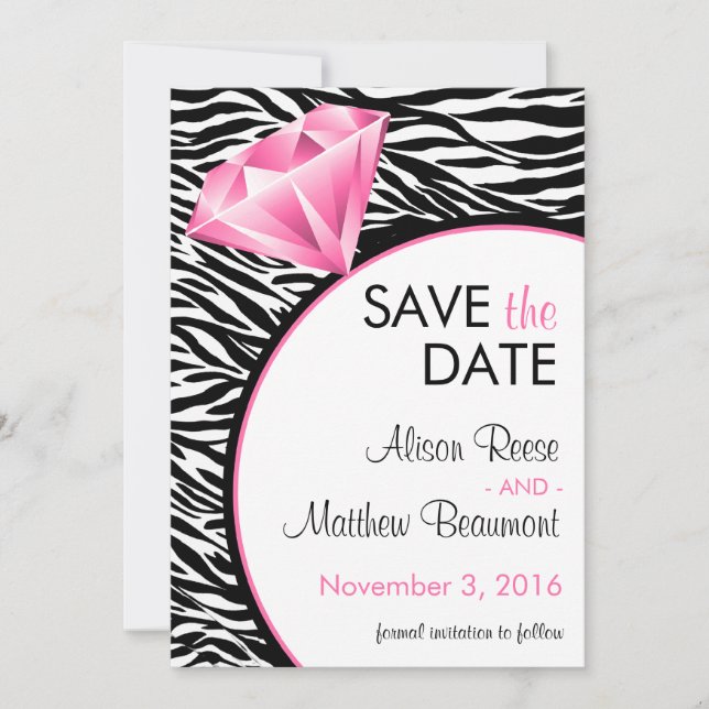 Diamond Bling Save the Date (Vorderseite)