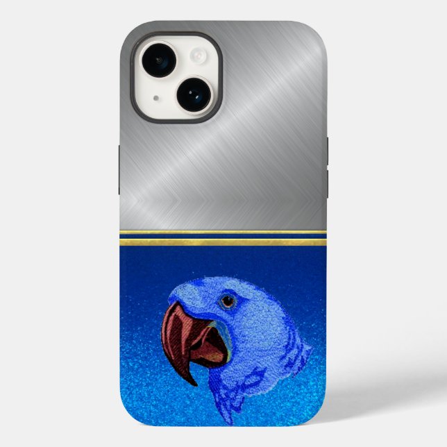 Diamond Blue Sparkle Parrot Bird Lover Case (Rückseite)