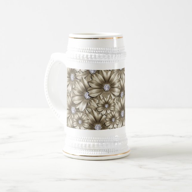 Diamond Blume Beer Stein Bierglas (Vorderseite Links)