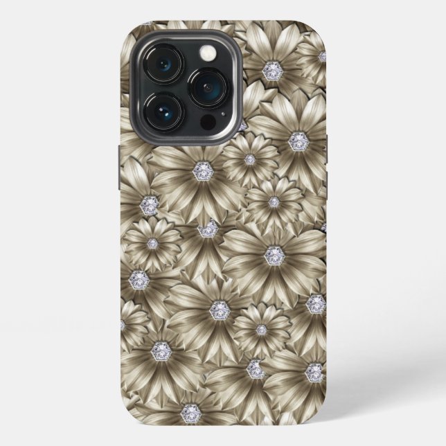 Diamond Blume iPhone Case 13 Pro Hülle (Hinten)