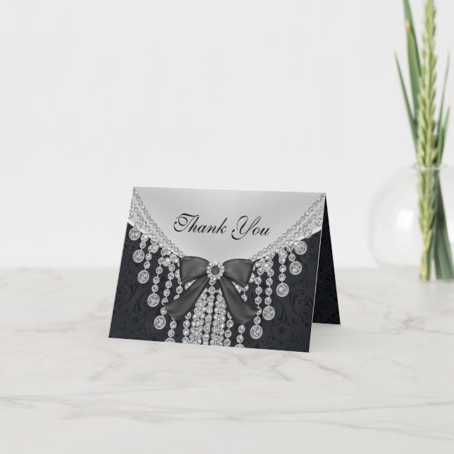 Diamond Bow & Damask 25 Jahre Danke (Vorderseite)