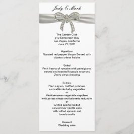 Diamond Bow Wedding Menu Card Menükarte