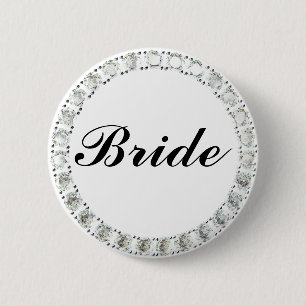 Diamond Bride-white Button