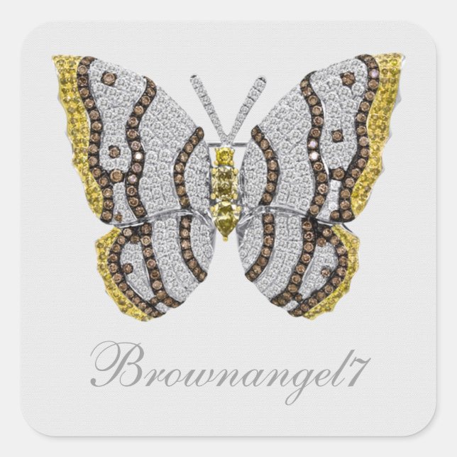 Diamond Butterfly Druckkleber Quadratischer Aufkleber (Vorderseite)