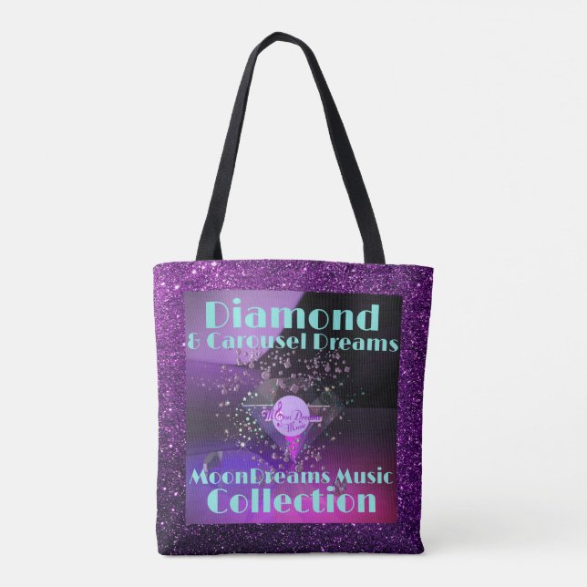 Diamond & Carousel Dreams Lila Imitate Glitzer Tasche (Rückseite)