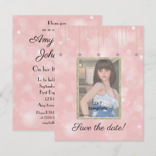 Diamond Chains Glitzer Sweet 16 Foto Einladung