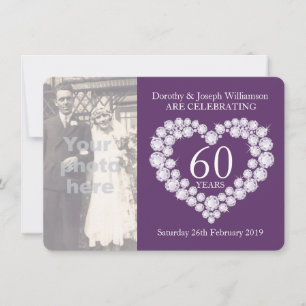 Diamond coeur mariage photo 60 ans invitation de f