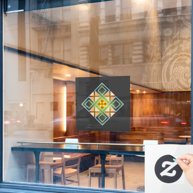 Diamond Crosses Fensteraufkleber (Café-Fenster)