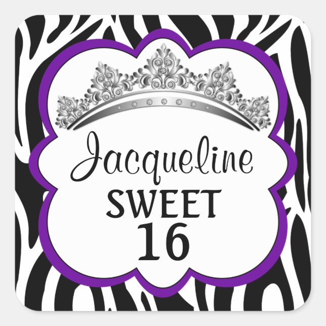 Diamond Crown Zebra Purple Stickers (Vorderseite)