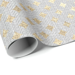 Diamond Cut Foxier Gold Silver Gray VIP Linde Geschenkpapier
