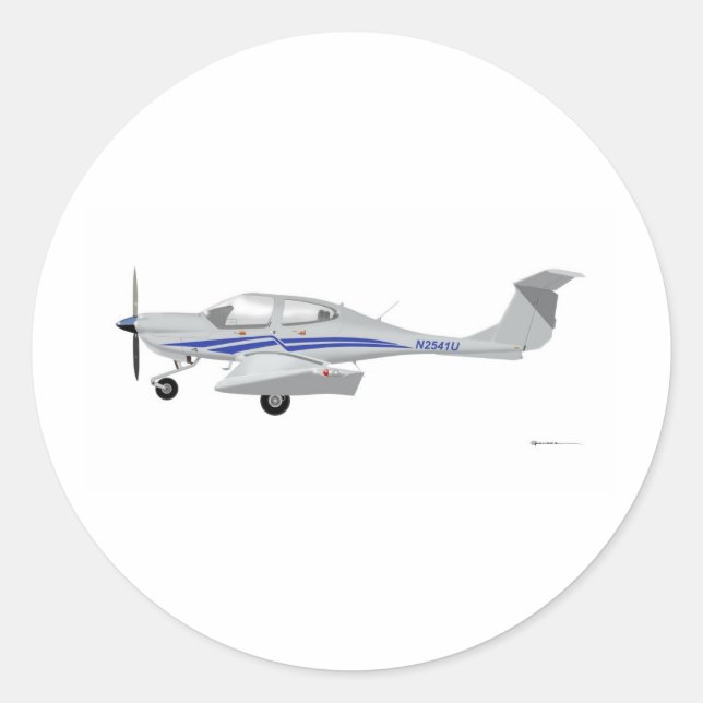 Diamond DA-40 Runder Aufkleber (Vorderseite)