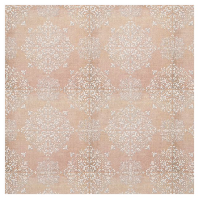 Diamond Damask Lace Peach Material Stoff (Muster)