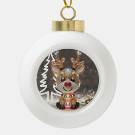 Diamond Dazzling Rudolf: Ein 3D-Weihnachtsspiel Keramik Kugel-Ornament