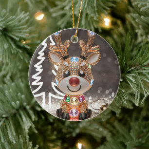 Diamond Dazzling Rudolf: Ein 3D-Weihnachtsspiel Keramik Ornament