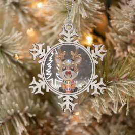 Diamond Dazzling Rudolf: Ein 3D-Weihnachtsspiel Schneeflocken Zinn-Ornament